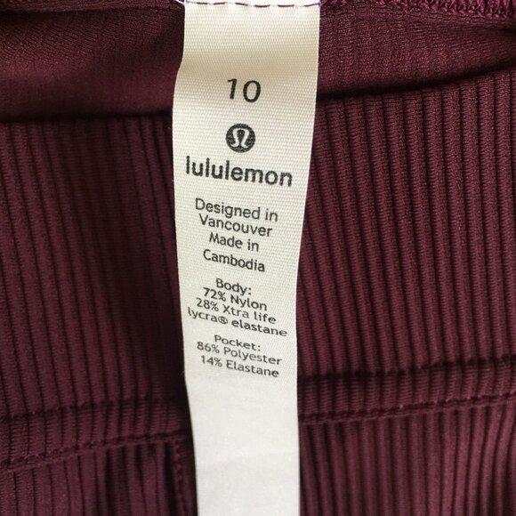 Lululemon Urban Strides Pants Women's Size 10 Pull On Super High Rise Cassis - Picture 9 of 11